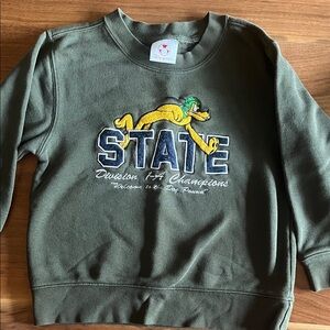 Disney Olive Green Kids Sweatshirt with Pluto Graphic